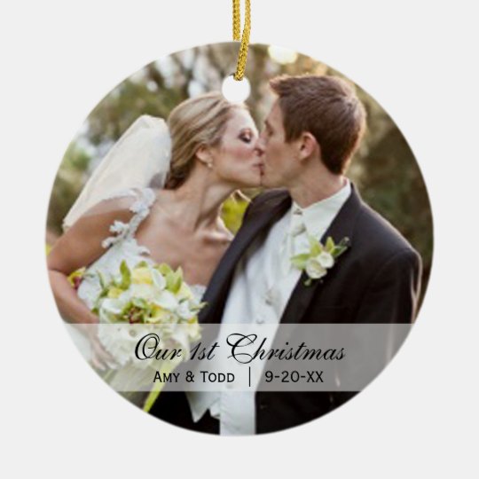 Wedding First Christmas Photo Ornament Zazzle Wedding First Christmas Photo Ornament