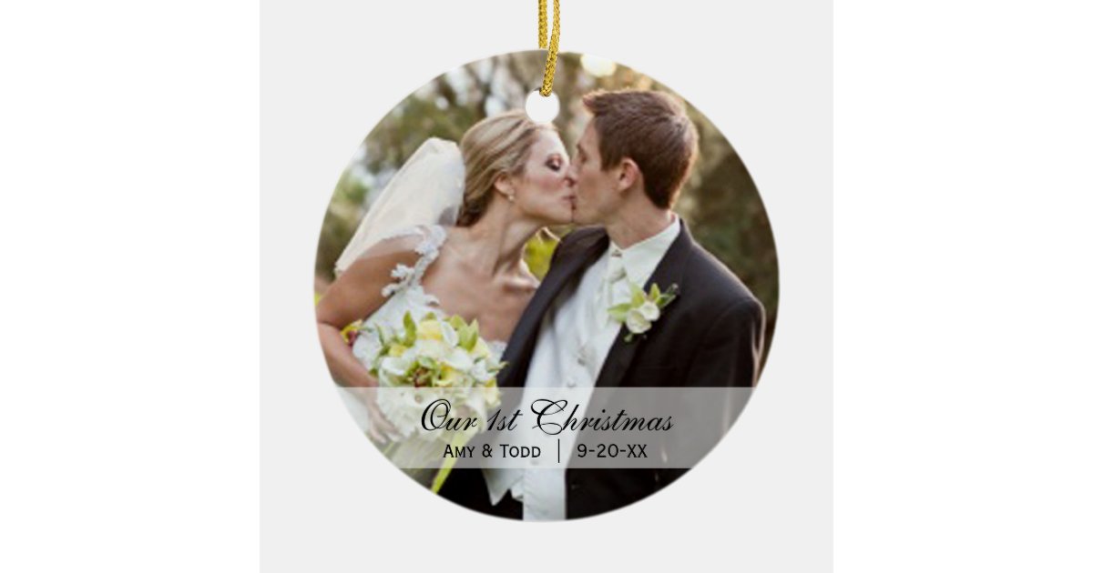wedding first christmas photo ornament zazzle wedding first christmas photo ornament zazzle