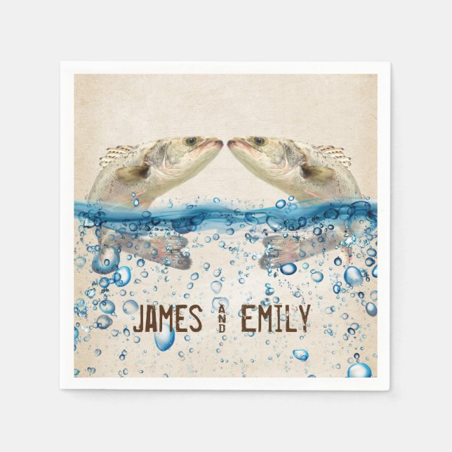 Wedding Fish in Water Napkins (Front)