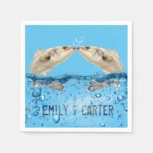 Wedding Fish in Water with Heart Bubbles Napkins