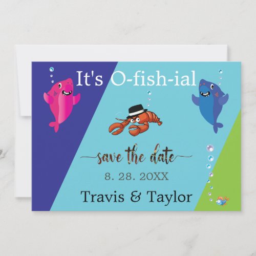 Wedding Fish Theme Lobster Mobster Save the Date Invitation