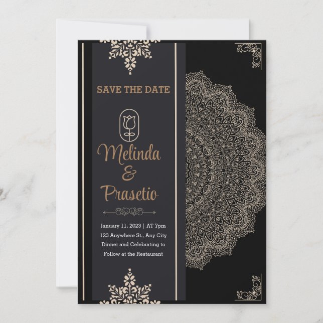 Wedding Flat Invitation Card, Size: 5" x 7" (Front)