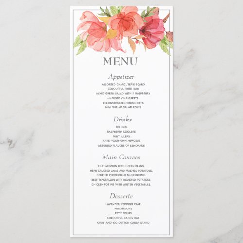 Wedding Flat Menu Wedding Summer Garden