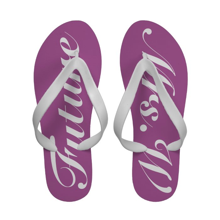 Wedding Flip Flop Sandals  Future Mrs. in Purple