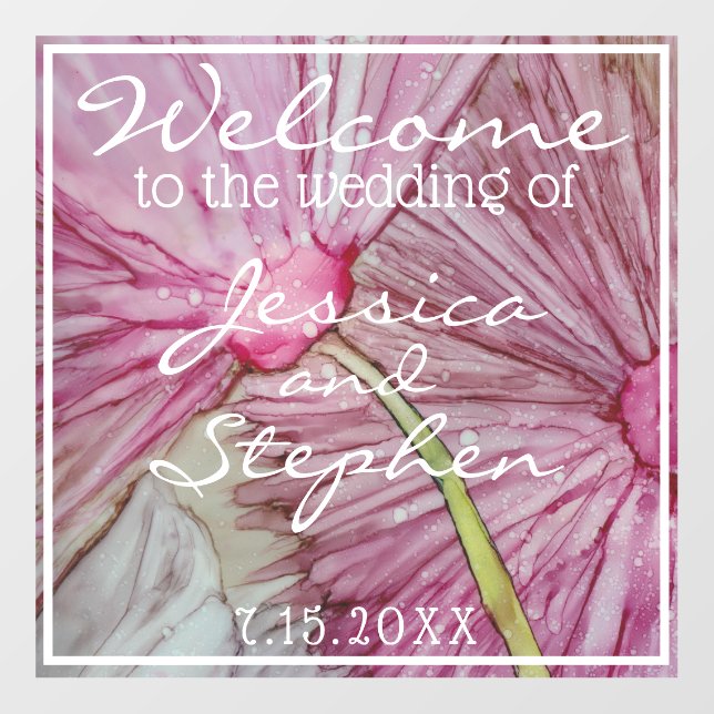 Wedding Floor Decals Pretty Fan Flowers (Front)