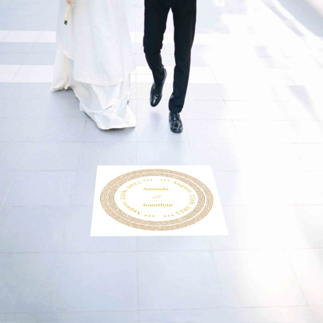 Wedding Floor Dusty Pink Circle Custom Name  Decals (Wedding)