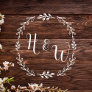 Wedding Floor Monogram in White Floral Floor Decals