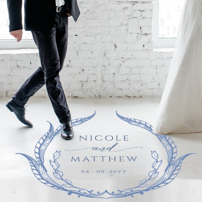 Wedding Floor Personalized Monogram Dusty Blue Decals (Creator Uploaded)