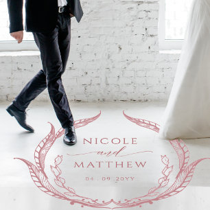 Wedding Floor Personalized Monogram Dusty Rose Decals