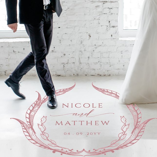 Wedding Floor Personalized Monogram Dusty Rose Decals (Creator Uploaded)