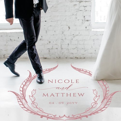 Wedding Floor Personalized Monogram Dusty Rose Floor Decals