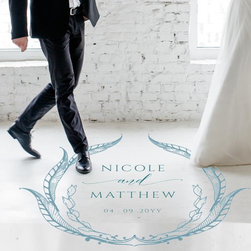 Wedding Floor Personalized Monogram Sea Glass Floor Decals