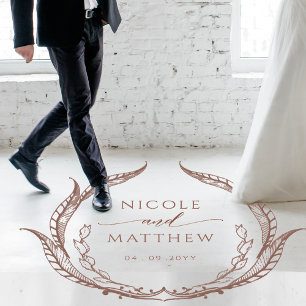 Wedding Floor Personalized Monogram Terracotta Decals