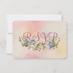 Wedding Floral Bouquet RSVP Invitation