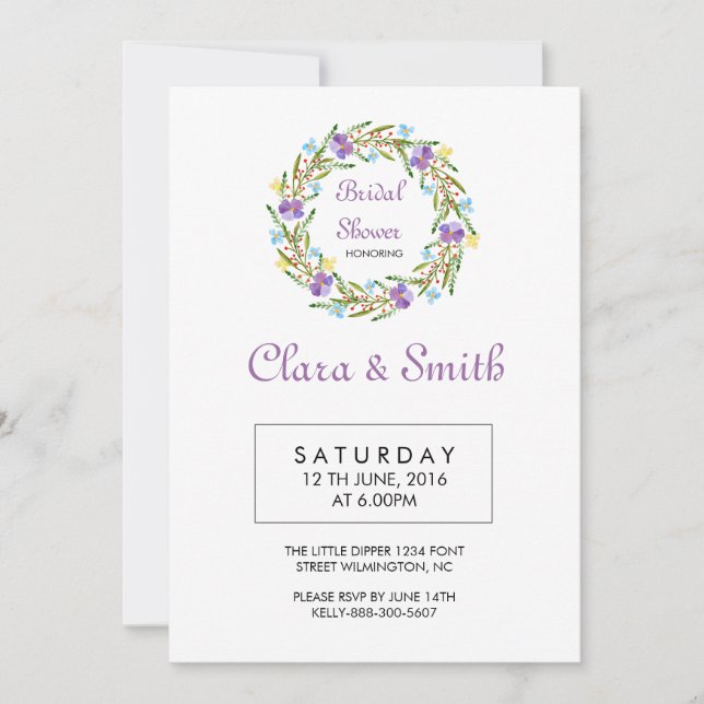 Wedding Floral Bridal Shower Invitation (Front)