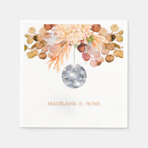 Wedding Floral Disco Ball Elegant Chic  Napkins
