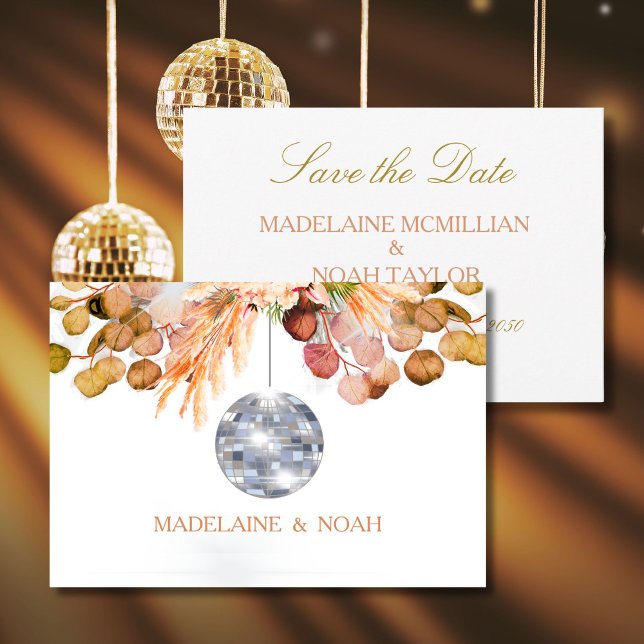 Wedding Floral Disco Ball Save the Date (Creator Uploaded)