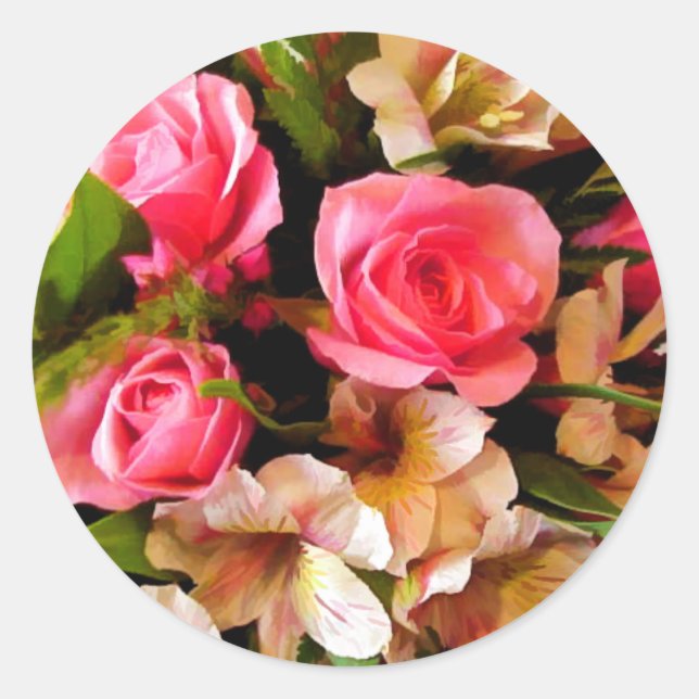 Wedding Floral Envelope Seal Stickers (Front)