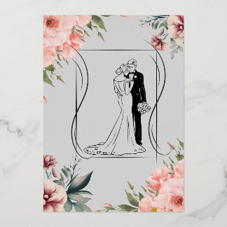Wedding floral foil invitation card's.