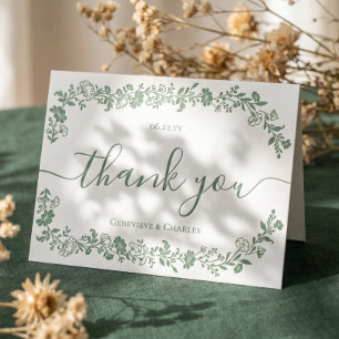 Wedding Floral Frame
Elegant Hand-Drawn Letterpress Thank You Card