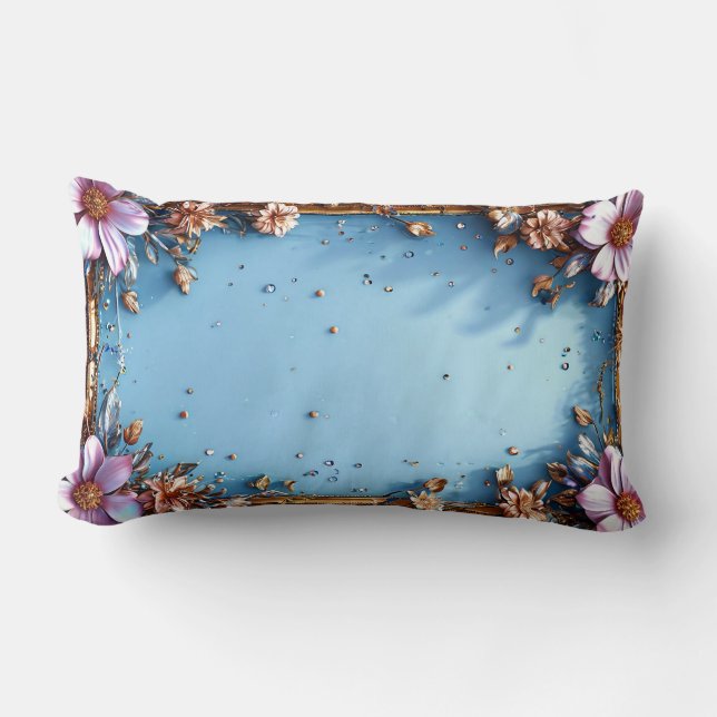 Wedding floral frame lumbar pillow (Front)