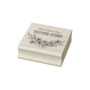 Wedding floral Frame Party Return Address Rubber Stamp