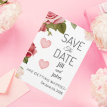 Wedding Floral Heart Save The Date Card