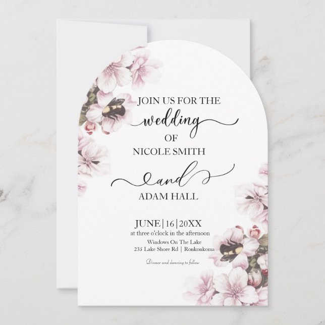 Wedding Floral Invitation (Front)