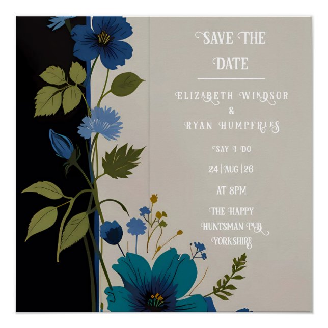 Wedding Floral Invitation Collection Poster (Front)