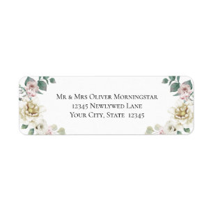 Wedding Floral Lavender Peony Label