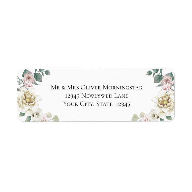 Wedding Floral Lavender Peony Label (Front)