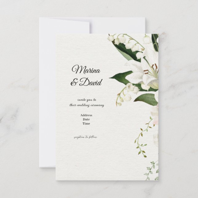 wedding floral Lily  classics Note Card (Front)