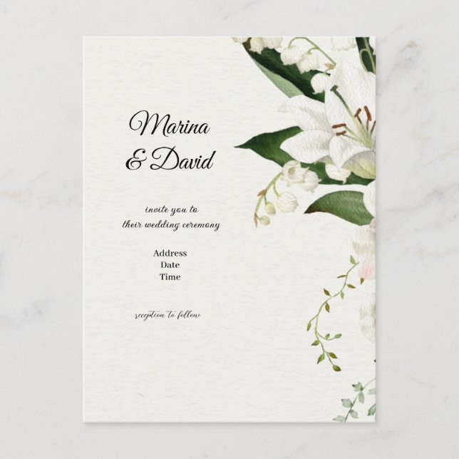 wedding floral Lily  classics Postcard (Front)