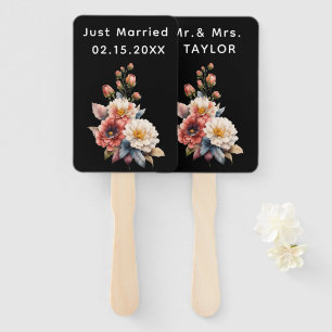  Wedding Floral Monogram  Hand Fan