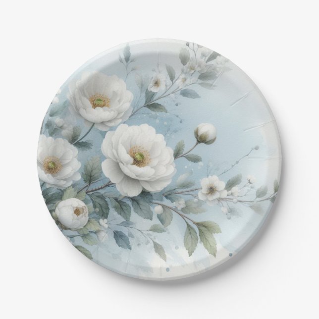 wedding floral pattern paper plates (Front)