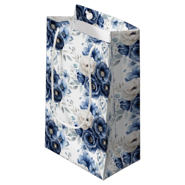 Wedding Floral Print Gift Bag (Front Angled)