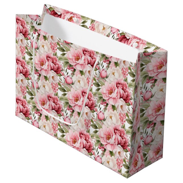 Wedding Floral Print Gift Bag (Front Angled)