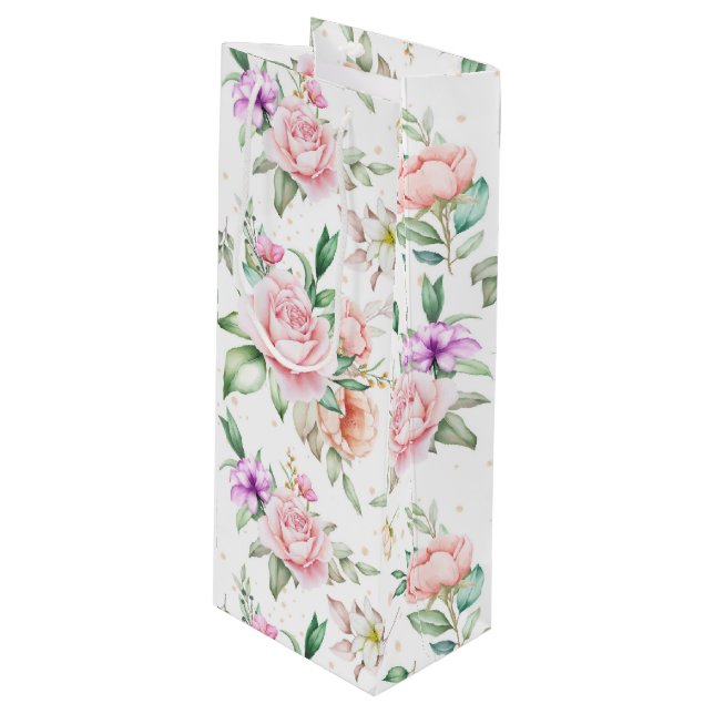 Wedding Floral Print Gift Bag (Front Angled)