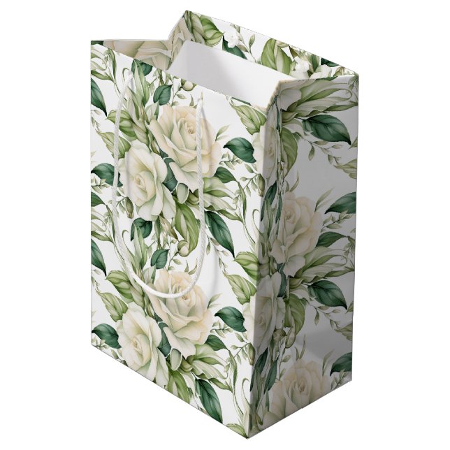 Wedding Floral Print Gift Bag (Back Angled)