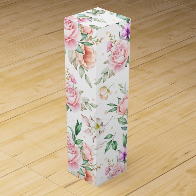 Wedding Floral Print Wine Box (Front)