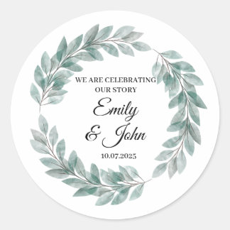 Wedding Floral Round Stickers
