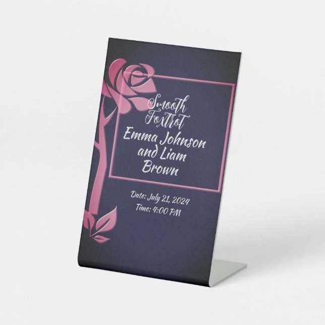 wedding floral snauf color signboard pedestal sign (Front)