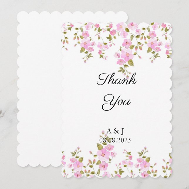 WEDDING FLORAL THANK YOU CARD (Front/Back)