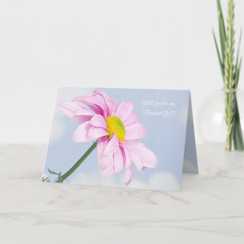 Wedding Flower Girl Pink daisy Invitation
