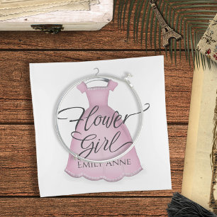 Wedding Flower Girl Vintage Pink Dress Keepsake Trinket Tray