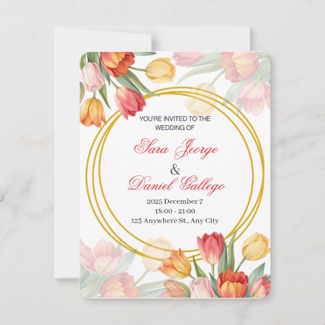 wedding flower invitation (Front)