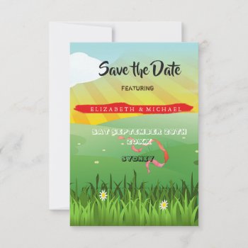 Wedding Flower Music Festival Fields Save The Date by Just_Fine_Designs at Zazzle