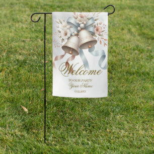 Wedding Flowers Bells Pink Blue Ribbons Beautiful Garden Flag