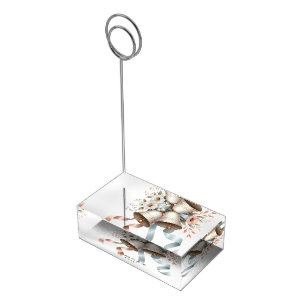 Wedding Flowers Bells Pink Blue Ribbons Beautiful Place Card Holder