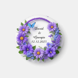 Wedding Flowers Circular Frame Magnet